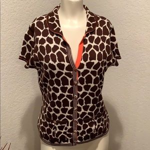 Susan Bristol VNTG Animal Print Cap Sleeve Sweater